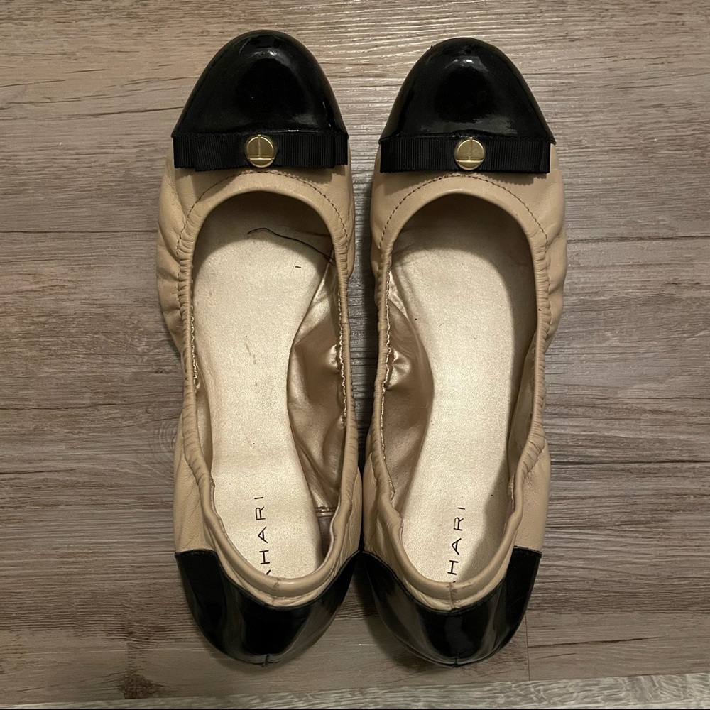 Nude/Black Tahari Ballet Flat